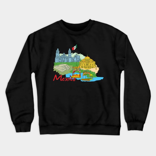 Mexico Sightseeing Mexican Gift Crewneck Sweatshirt by Foxxy Merch